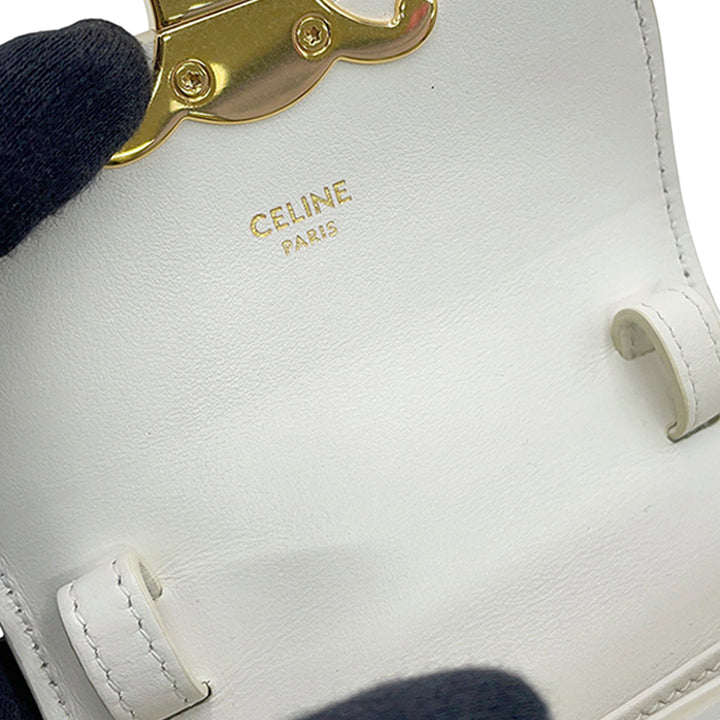 Celine Claude Sac Mini Cuir de veau Blanc – vue 7 – GABY PARIS