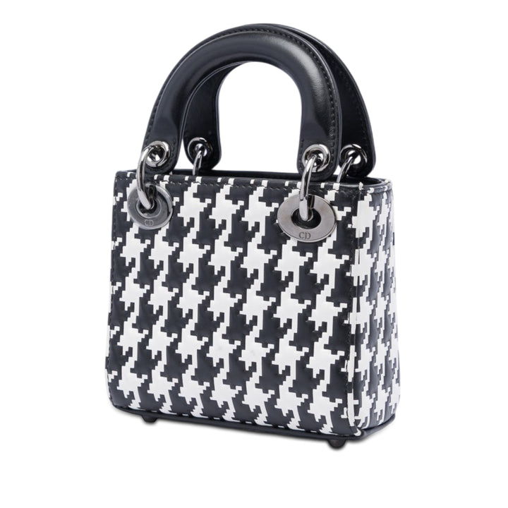 Dior Micro Cuir de veau Houndstooth embossé Macro Lady Dior