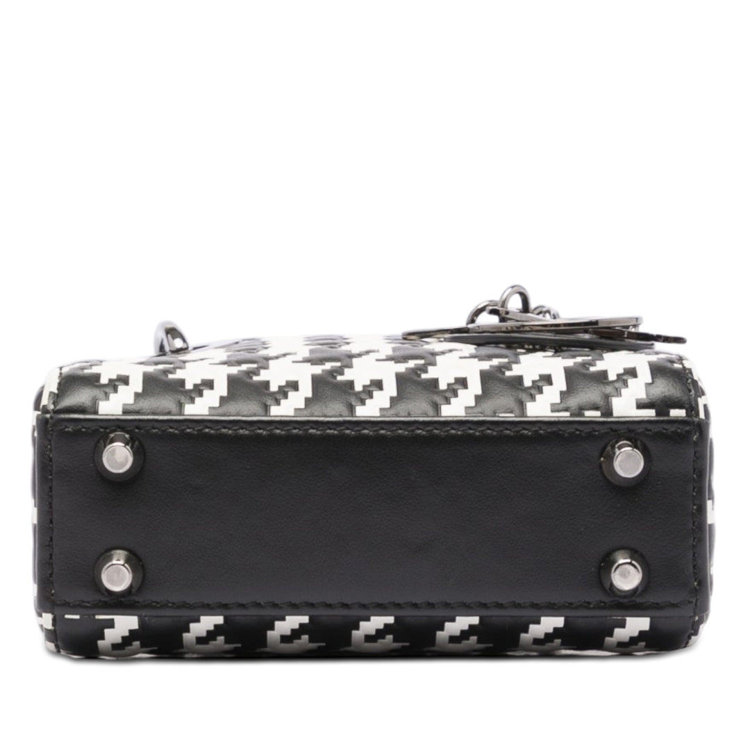 Dior Micro Cuir de veau Houndstooth embossé Macro Lady Dior