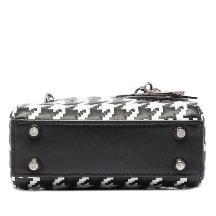 Dior Micro Cuir de veau Houndstooth embossé Macro Lady Dior