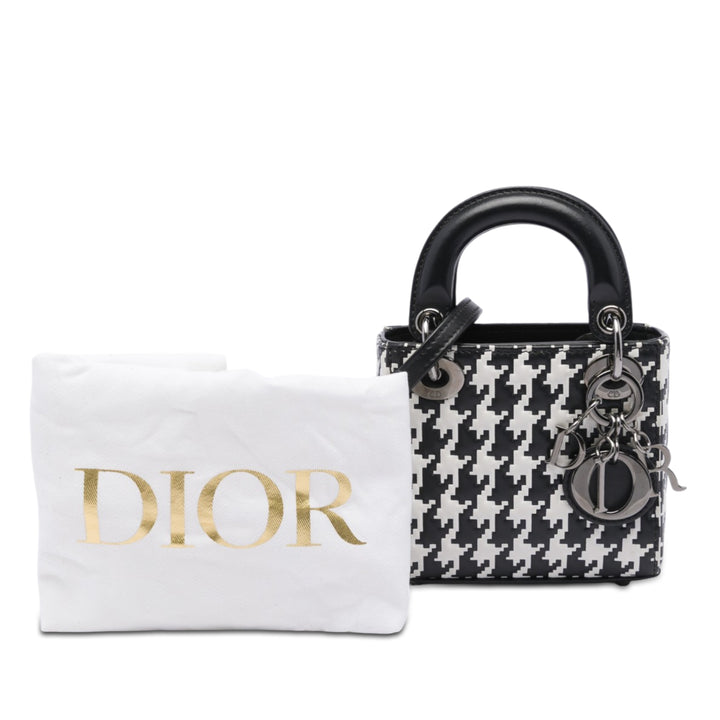 Dior Micro Cuir de veau Houndstooth embossé Macro Lady Dior