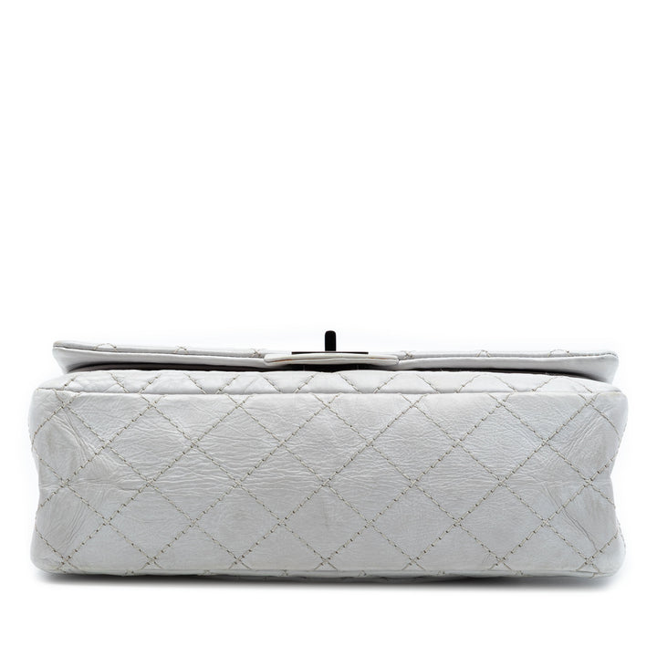 Matelassé vieilli Reissue 2.55 Double rabat 225 Cuir de veau Blanc