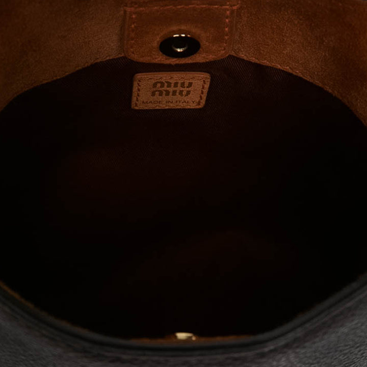 Miu Miu Texturé Sac Marron – vue 4 – GABY PARIS