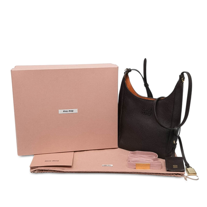 Miu Miu Texturé Sac Marron – vue 7 – GABY PARIS