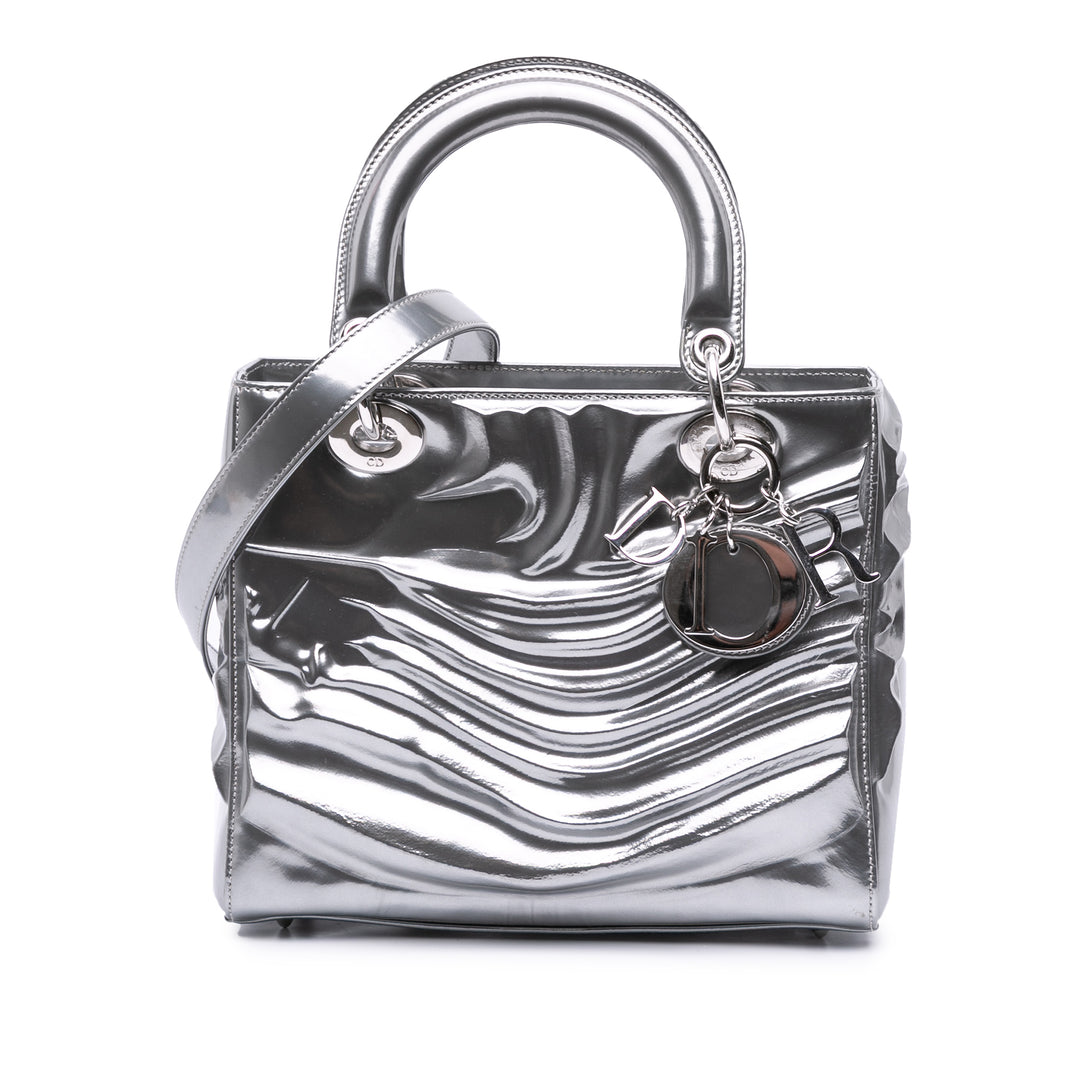 Limited Edition Jason Martin Lady Art Medium Metallic Patent Lady Dior Silver - Gaby Paris