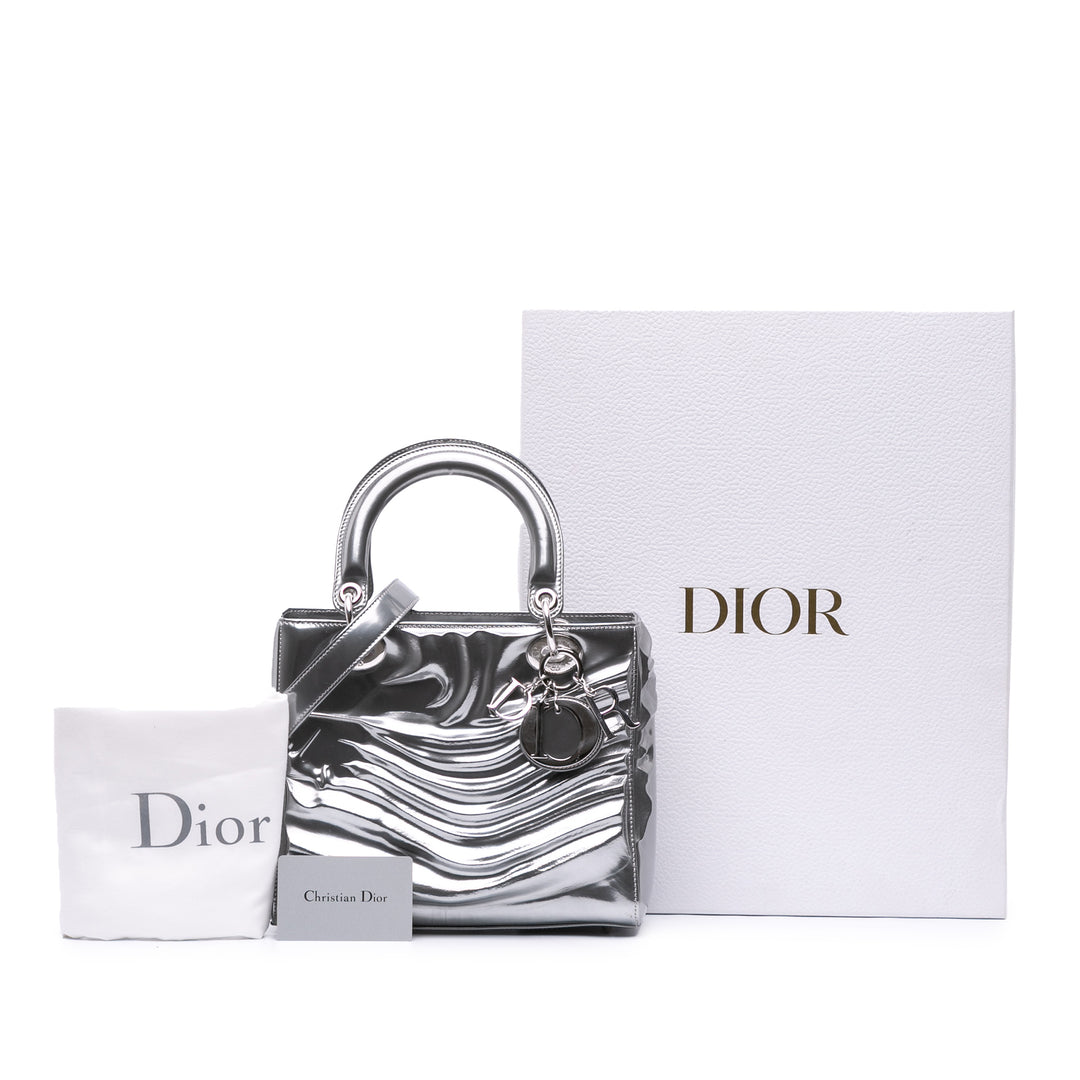 Limited Edition Jason Martin Lady Art Medium Metallic Patent Lady Dior Silver - Gaby Paris