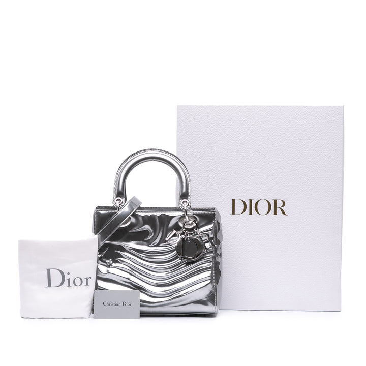 Limited Edition Jason Martin Lady Art Medium Metallic Patent Lady Dior Silver - Gaby Paris