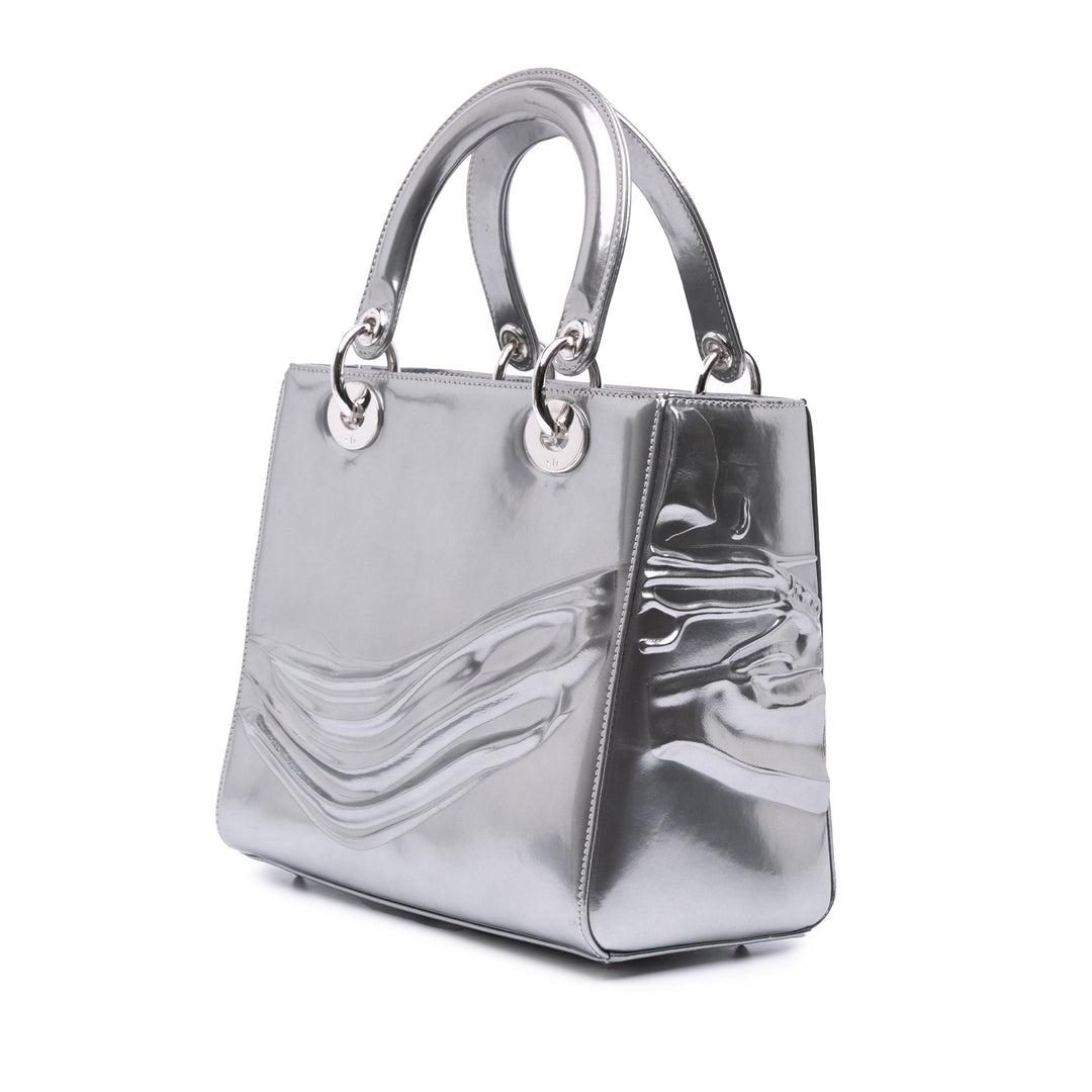 Limited Edition Jason Martin Lady Art Medium Metallic Patent Lady Dior Silver - Gaby Paris