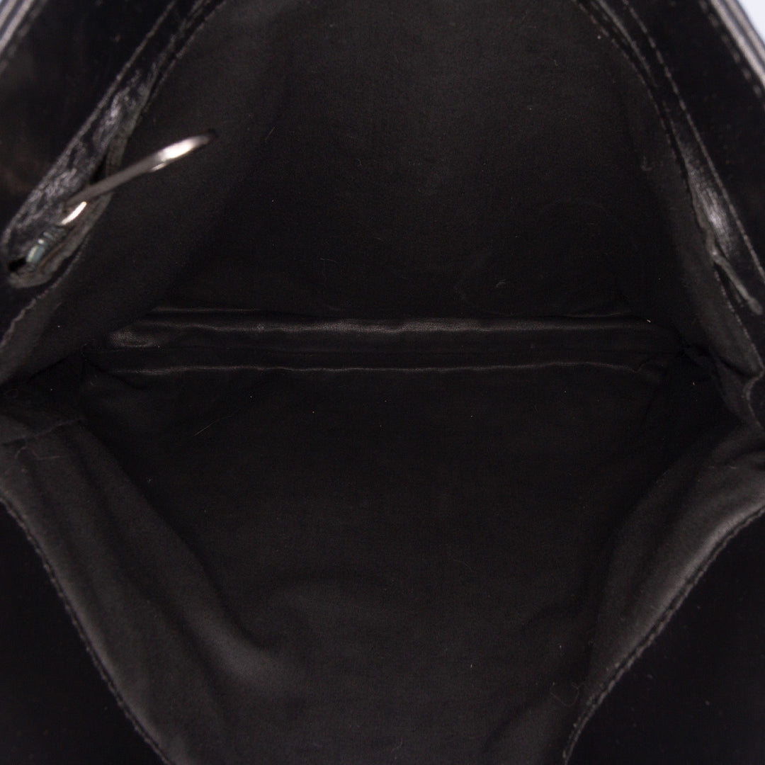 Leather Intrecciato Crossbody Black - Gaby Paris