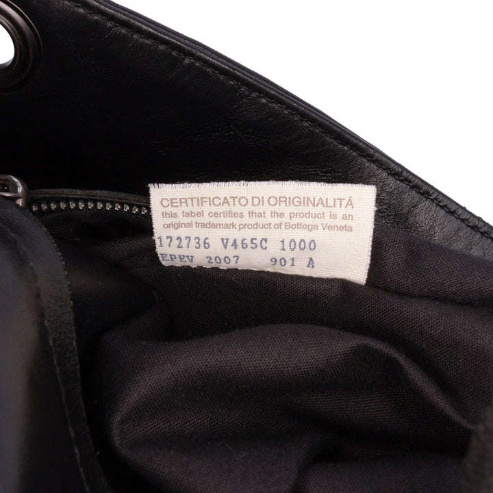 Leather Intrecciato Crossbody Black - Gaby Paris