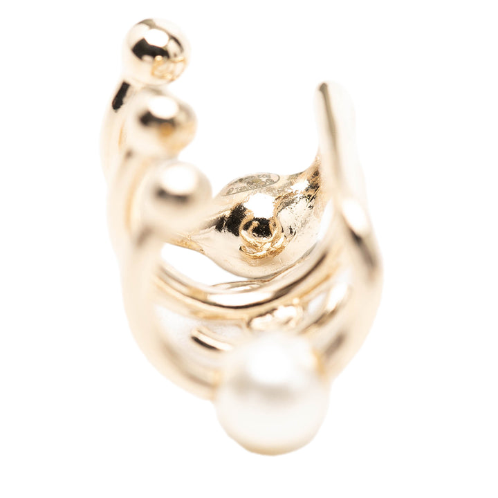 Chanel CC plaqué Strass et Perles fantaisie Ear Cuff Boucle d’oreille