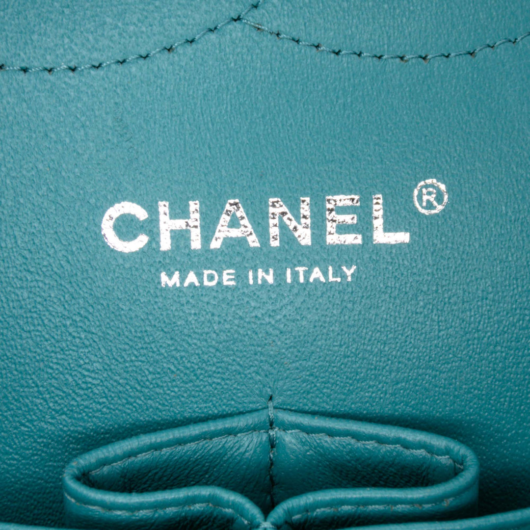 Jumbo Classic Lambskin Double Flap Blue - Gaby Paris