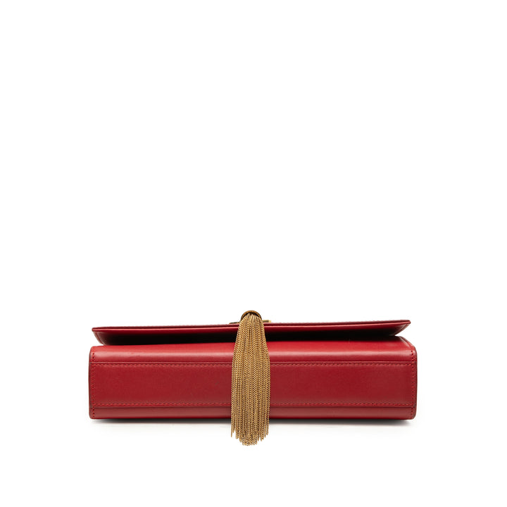 Saint Laurent Medium Smooth Cuir de veau Classic Monogram Kate Pompon Sac porté croisé