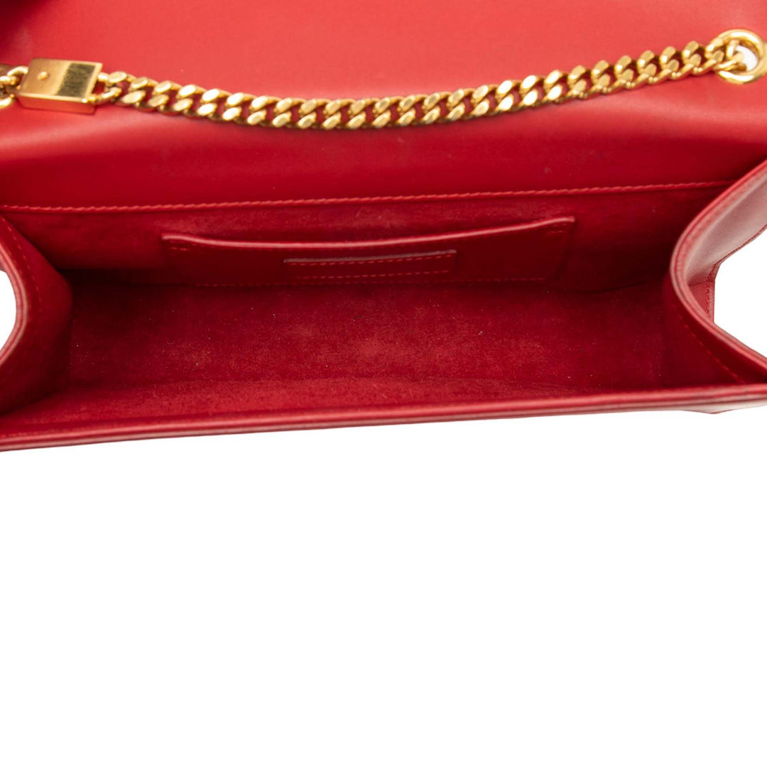 Saint Laurent Medium Smooth Cuir de veau Classic Monogram Kate Pompon Sac porté croisé