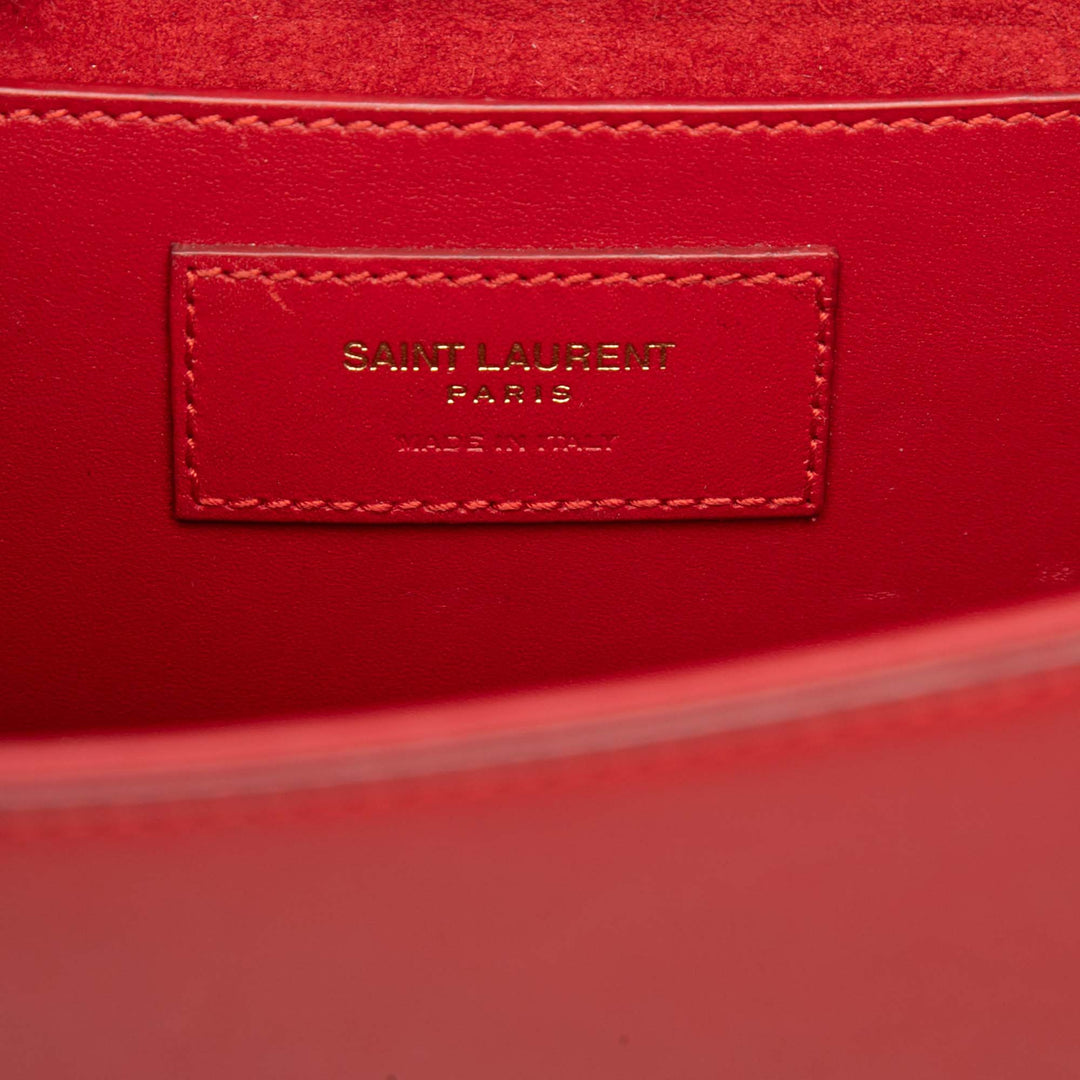 Saint Laurent Medium Smooth Cuir de veau Classic Monogram Kate Pompon Sac porté croisé