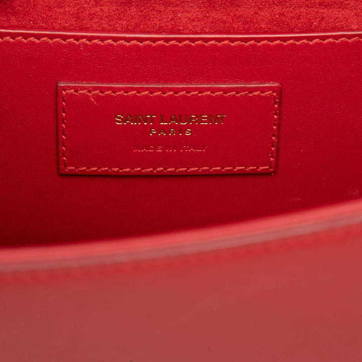 Saint Laurent Medium Smooth Cuir de veau Classic Monogram Kate Pompon Sac porté croisé