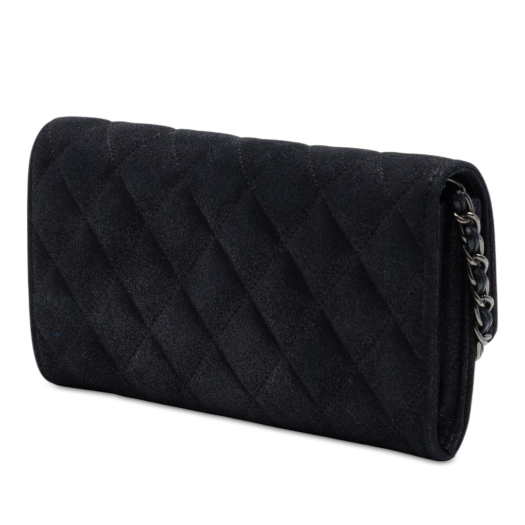 Chanel CC Matelassé Métallisé Wallet on Chain Noir – vue 2 – GABY PARIS