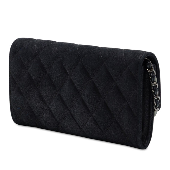 Chanel CC Matelassé Métallisé Wallet on Chain Noir – vue 2 – GABY PARIS