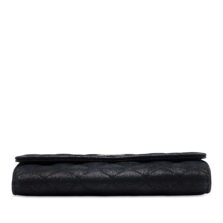 Chanel CC Matelassé Métallisé Wallet on Chain Noir – vue 3 – GABY PARIS