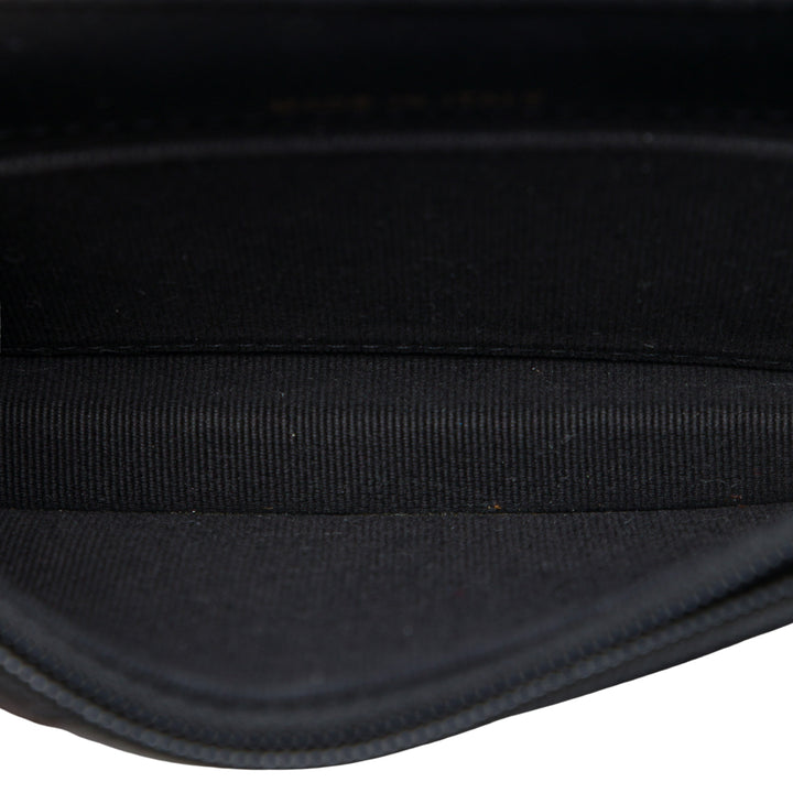 Matelassé Perles Pochette avec chaîne Maxi Cuir de veau Noir