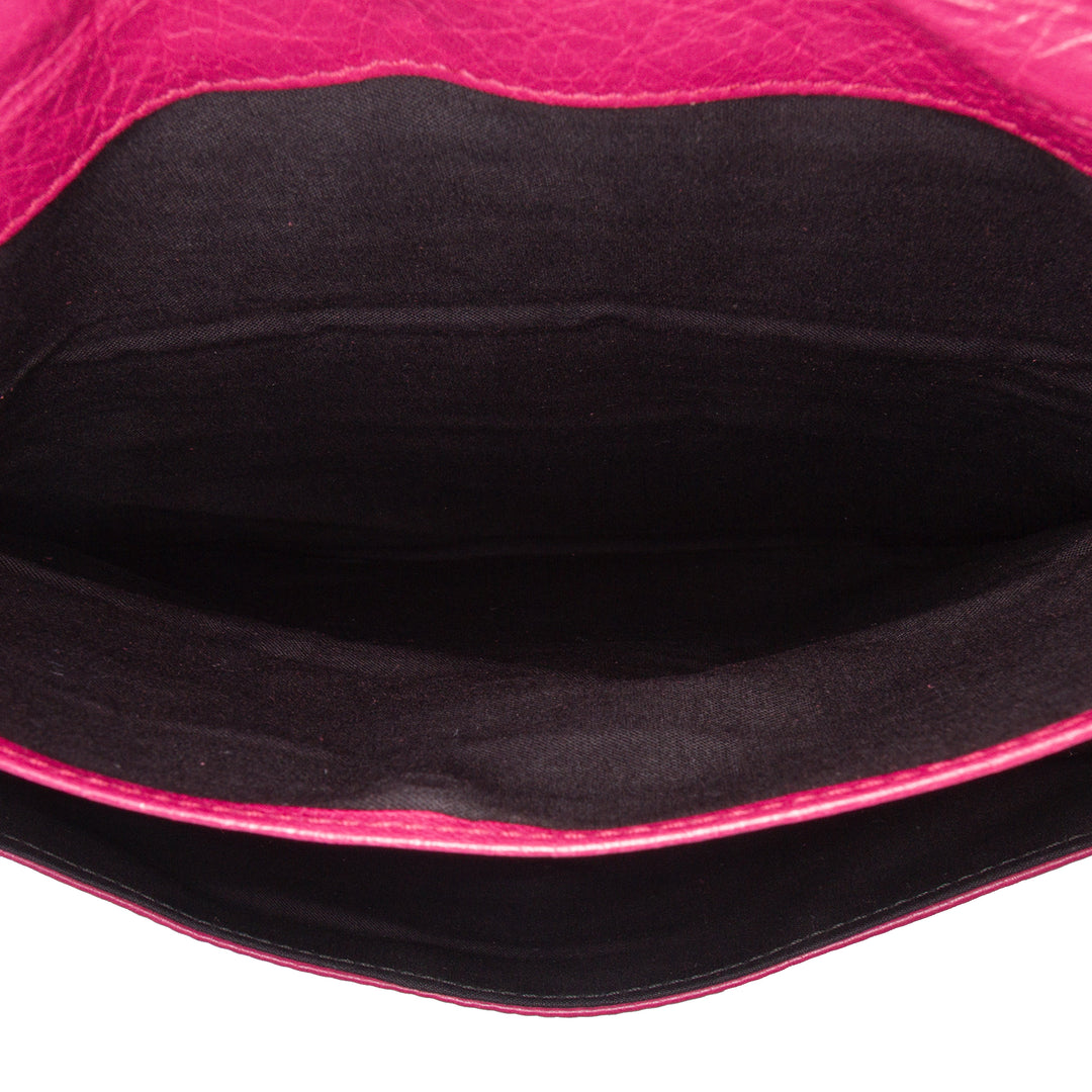 Balenciaga Cuir d’agneau Motocross Classic Giant 12 Envelope Sac porté croisé Rose