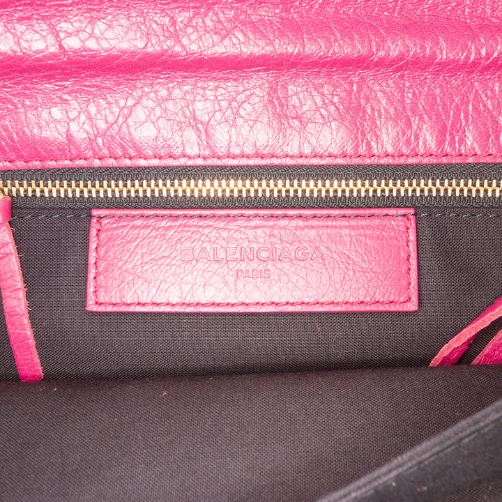 Balenciaga Cuir d’agneau Motocross Classic Giant 12 Envelope Sac porté croisé Rose
