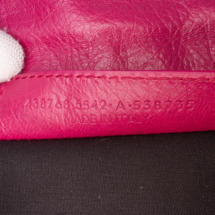 Balenciaga Cuir d’agneau Motocross Classic Giant 12 Envelope Sac porté croisé Rose