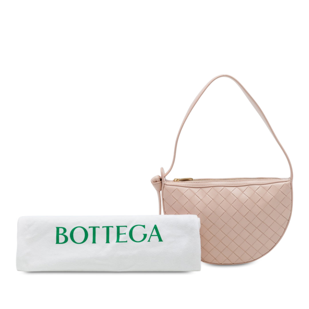 Bottega Veneta Sac porté épaule Intrecciato Sunrise Hobo nappa Mini Rose – vue 7 – GABY PARIS