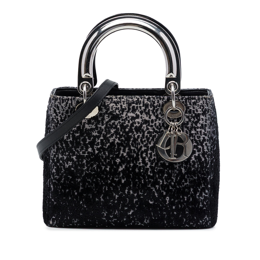 Dior Lame Lady Dior Moyen Noir – vue principale – GABY PARIS