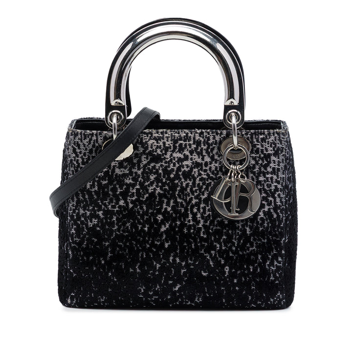Dior Lame Lady Dior Moyen Noir – vue principale – GABY PARIS