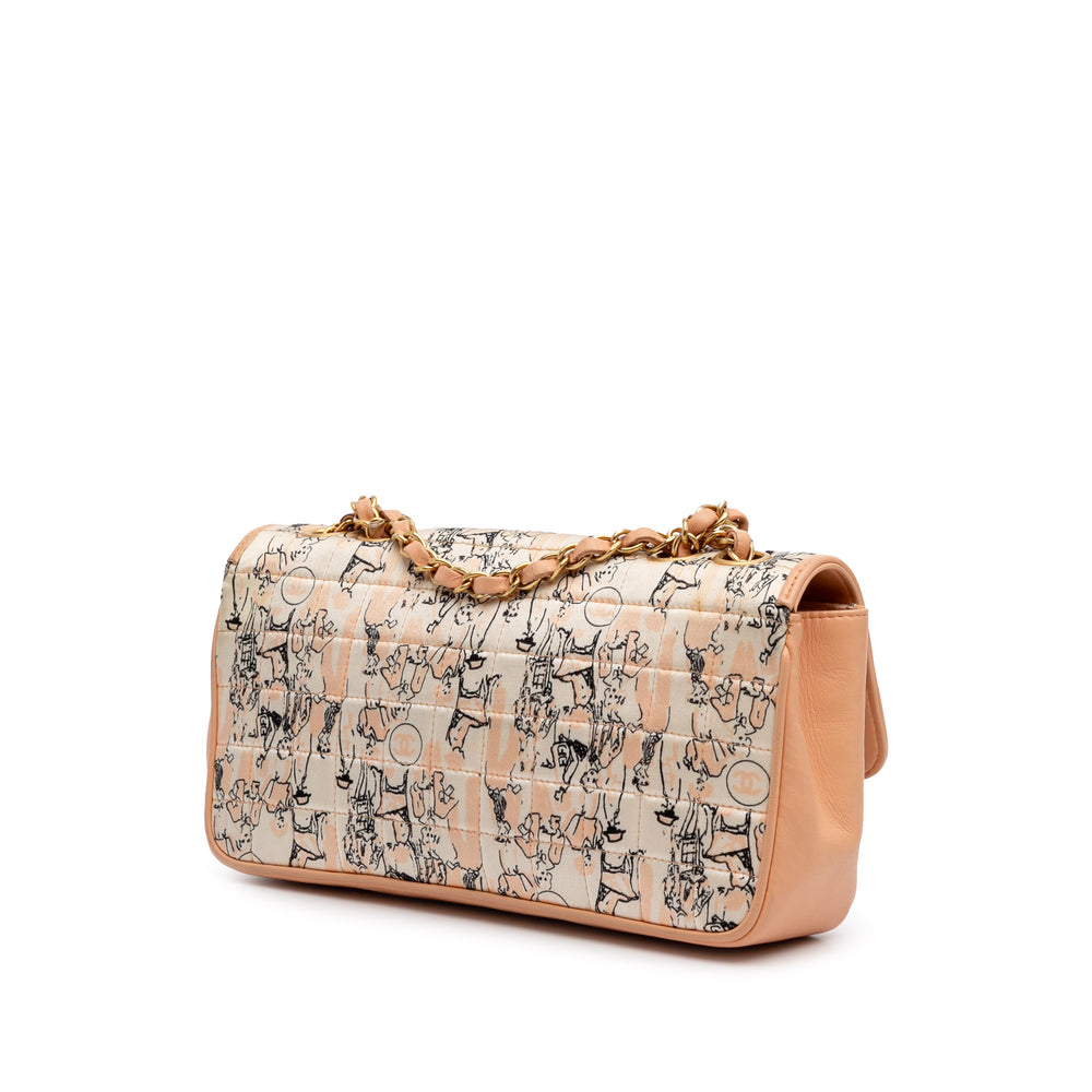 Silk and Lambskin Coco Mademoiselle Scarf Flap Orange - Gaby Paris