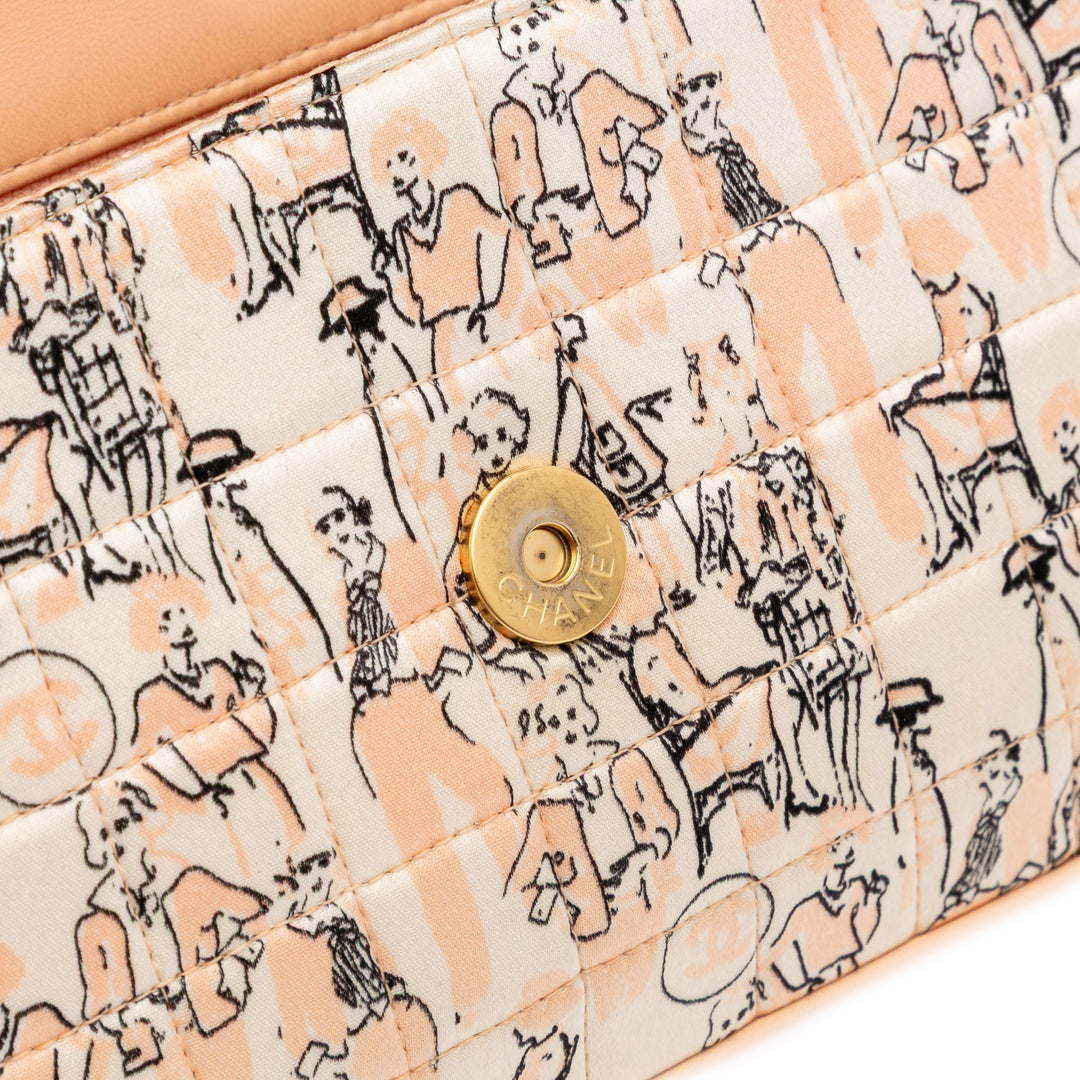 Silk and Lambskin Coco Mademoiselle Scarf Flap Orange - Gaby Paris