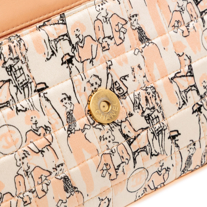 Silk and Lambskin Coco Mademoiselle Scarf Flap Orange - Gaby Paris
