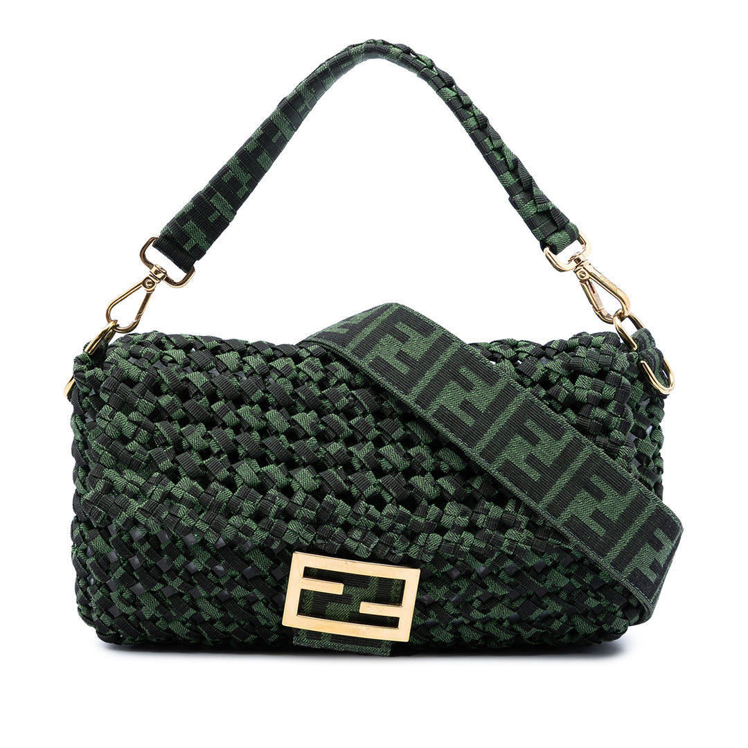 Fendi Zucca Interlaced Jacquard Baguette Sac