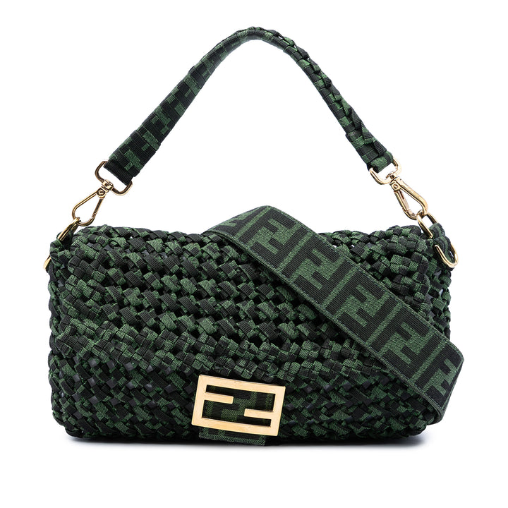 Fendi Zucca Interlaced Jacquard Baguette Sac