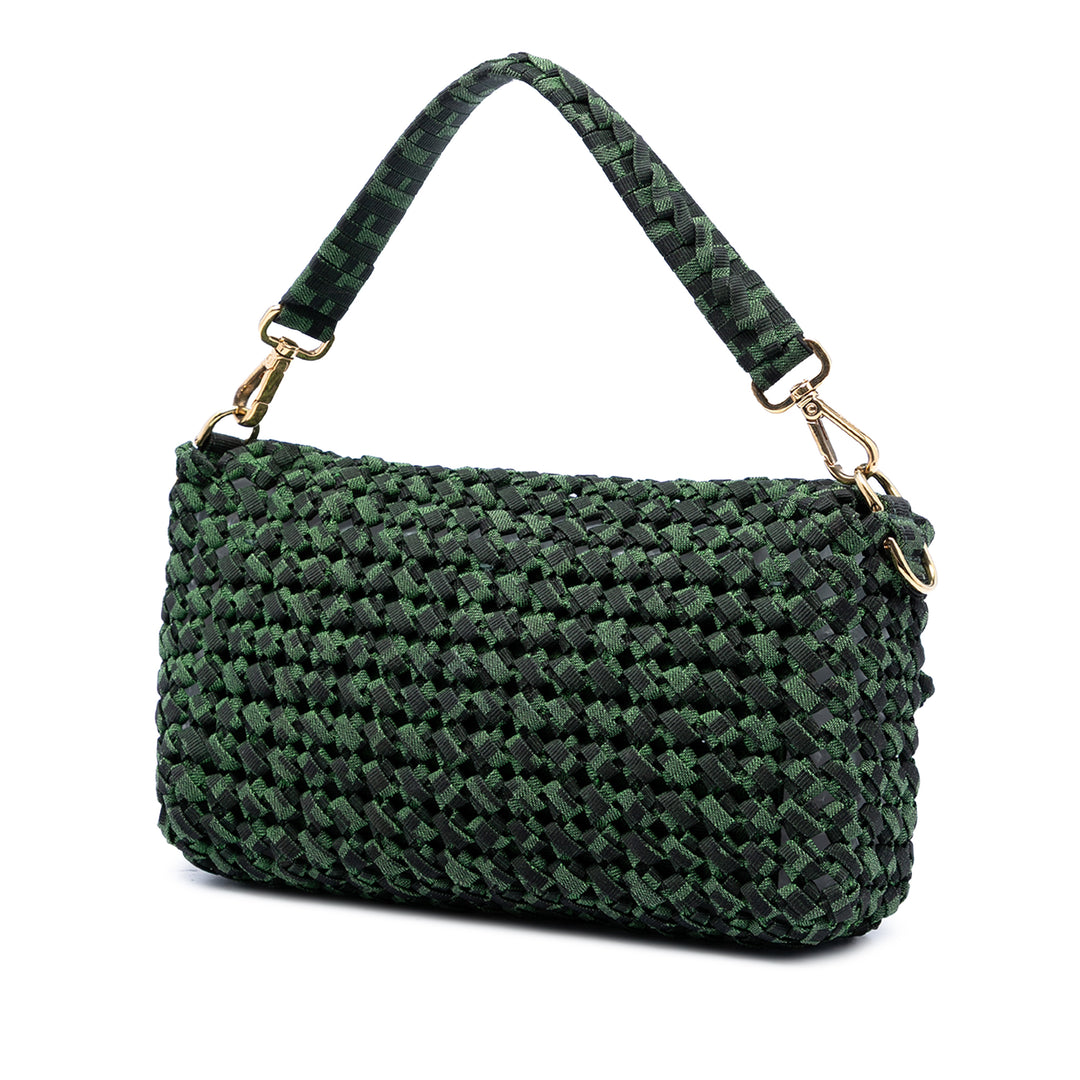 Fendi Zucca Interlaced Jacquard Baguette Sac