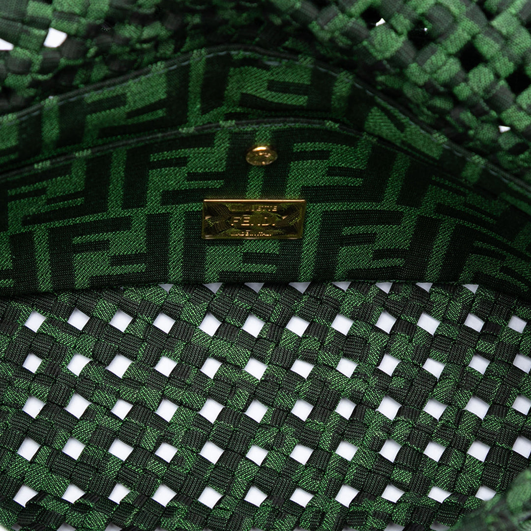Fendi Zucca Interlaced Jacquard Baguette Sac