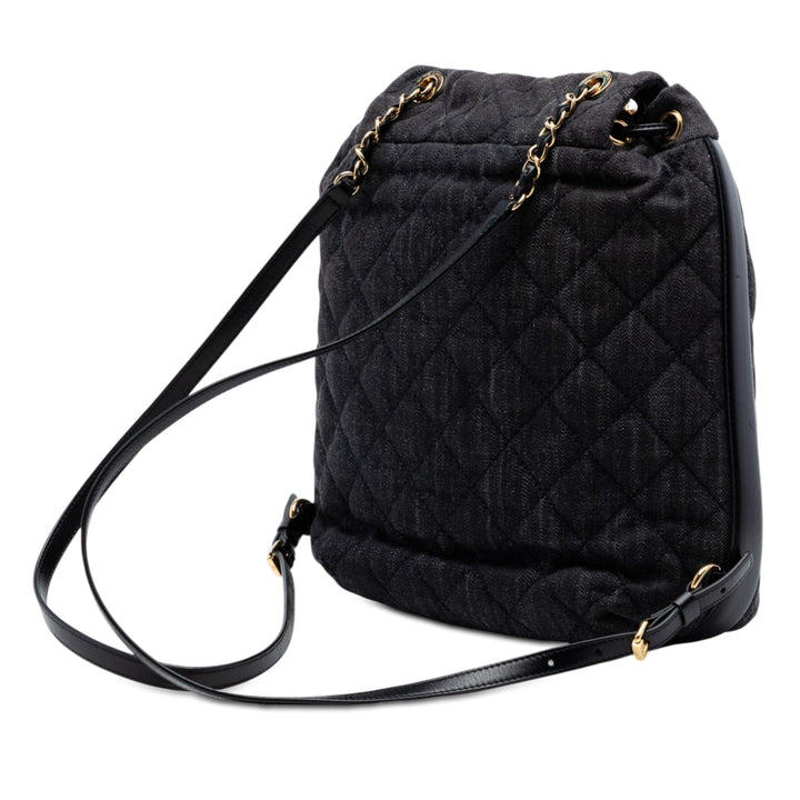 Chanel CC Matelassé Jean et Cuir de veau Sac à dos