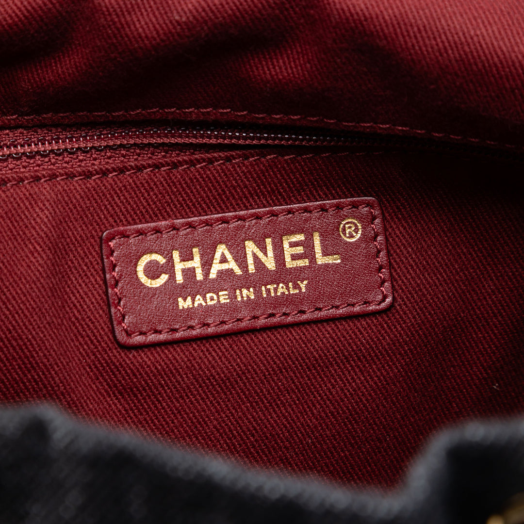 Chanel CC Matelassé Jean et Cuir de veau Sac à dos