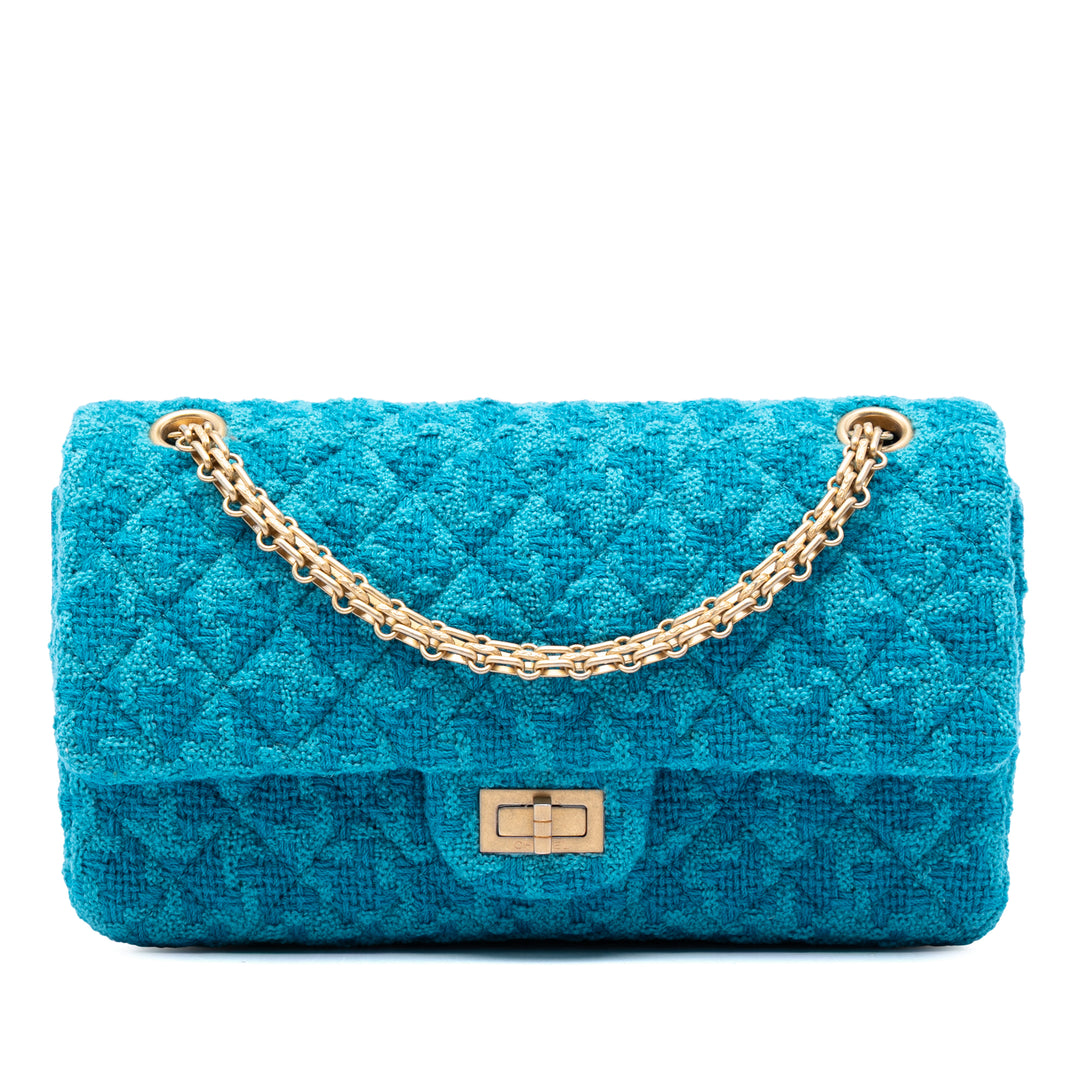Chanel Matelassé Tweed Reissue 2.55 Double rabat 225