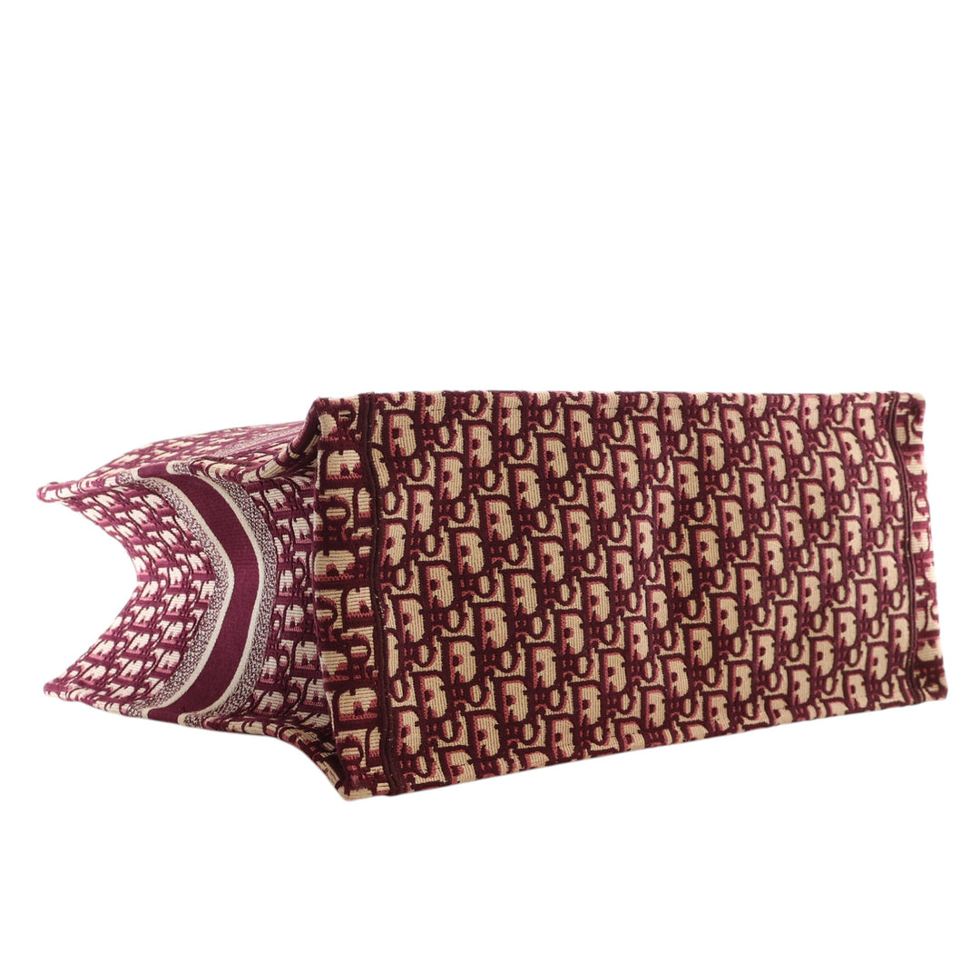 Book Tote brodé Grand Oblique Rouge