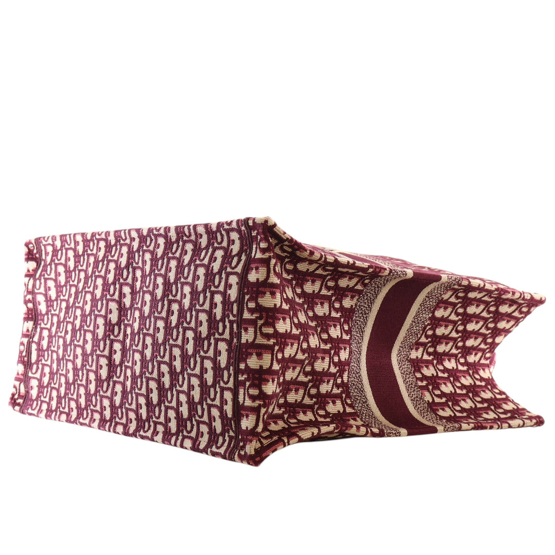 Book Tote brodé Grand Oblique Rouge