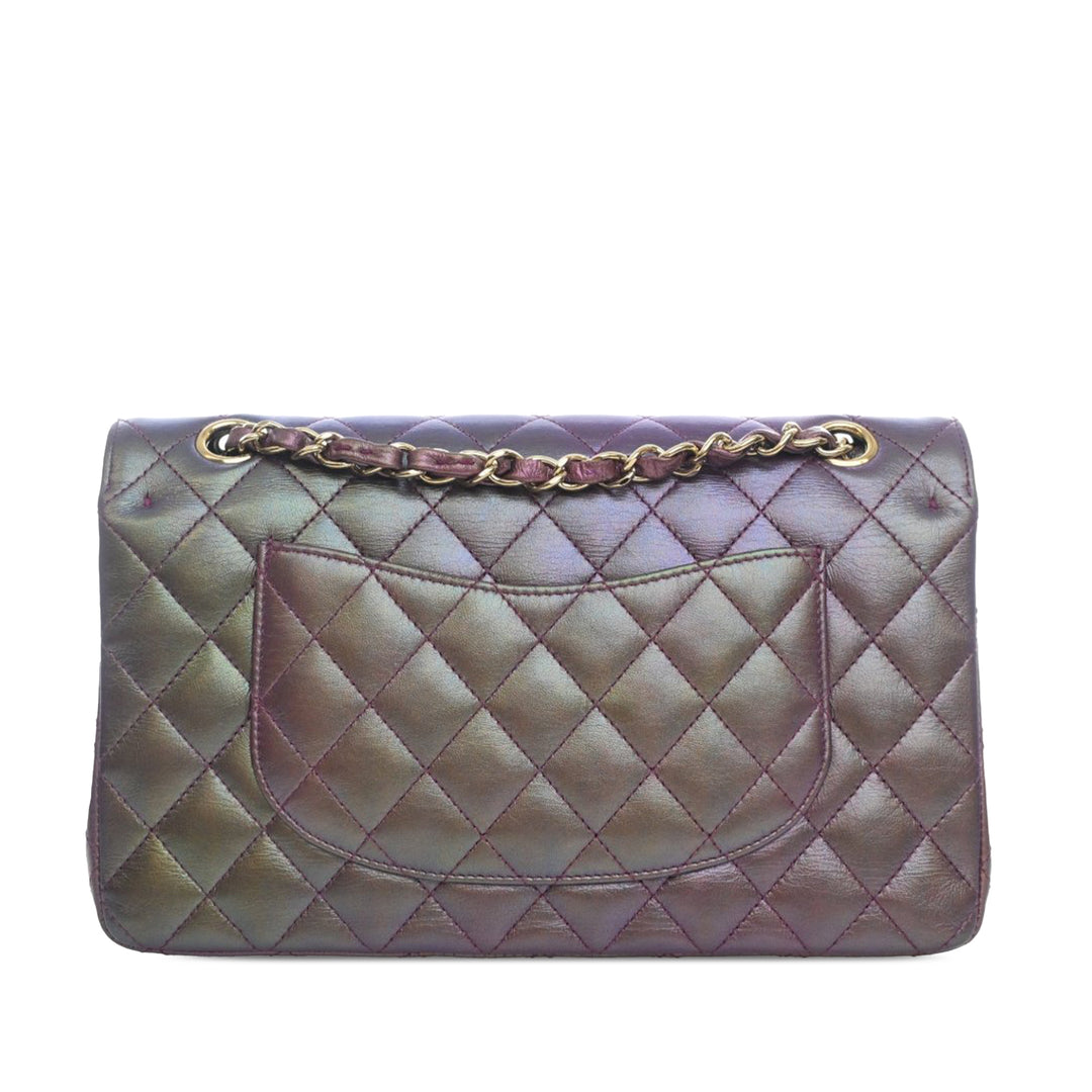 Chanel Medium Classic Iridescent Cuir d’agneau Double rabat