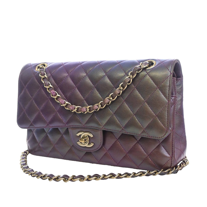 Chanel Medium Classic Iridescent Cuir d’agneau Double rabat