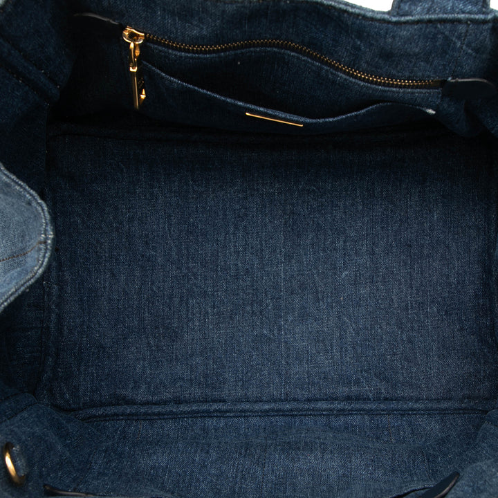 Prada Cabas Canapa Logo Jean Bleu – vue 4 – GABY PARIS