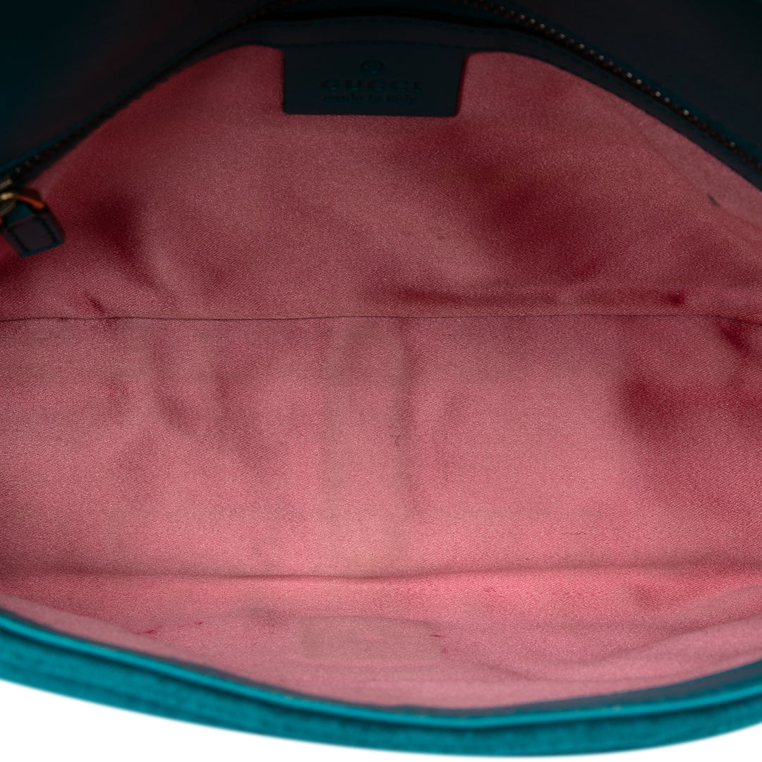 Gucci Medium GG Marmont Matelasse Velours Sac bandoulière Bleu