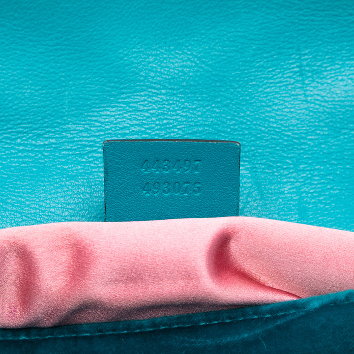 Gucci Medium GG Marmont Matelasse Velours Sac bandoulière Bleu