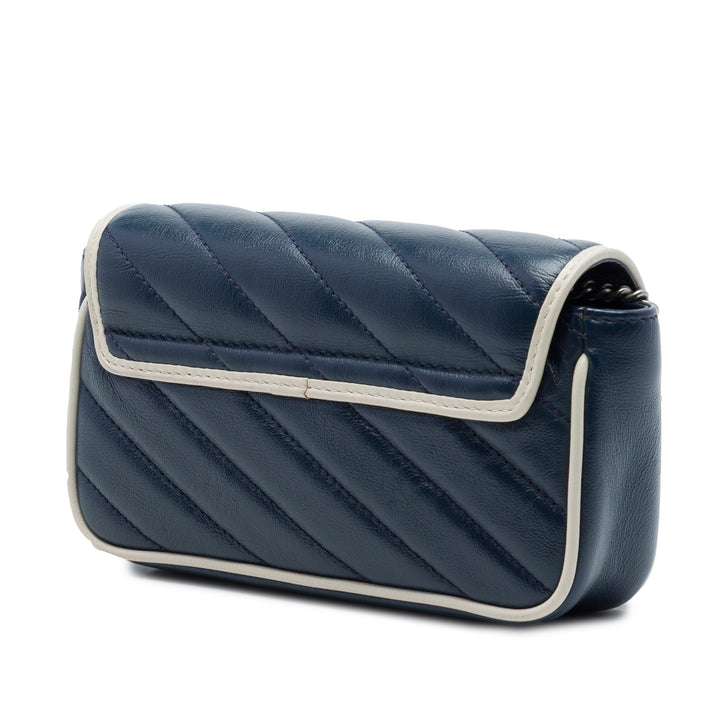 Gucci Super GG Marmont Matelasse Torchon à rabat Sac Mini Cuir