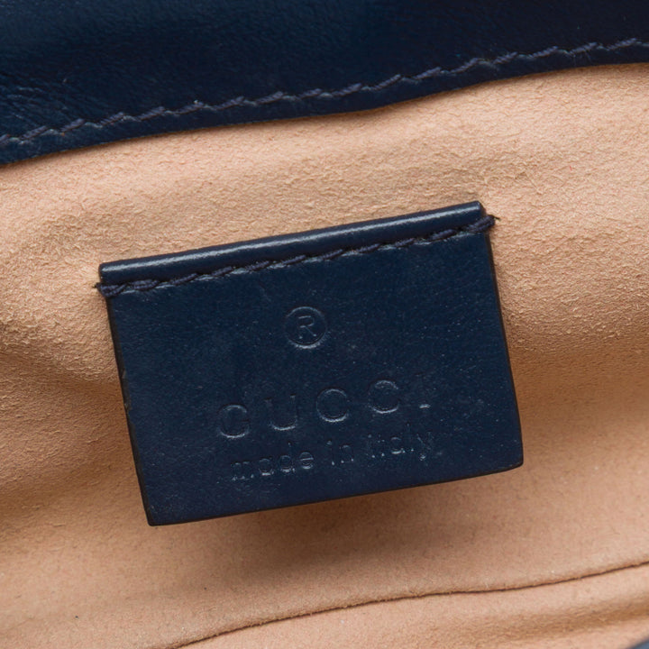Gucci Super GG Marmont Matelasse Torchon à rabat Sac Mini Cuir