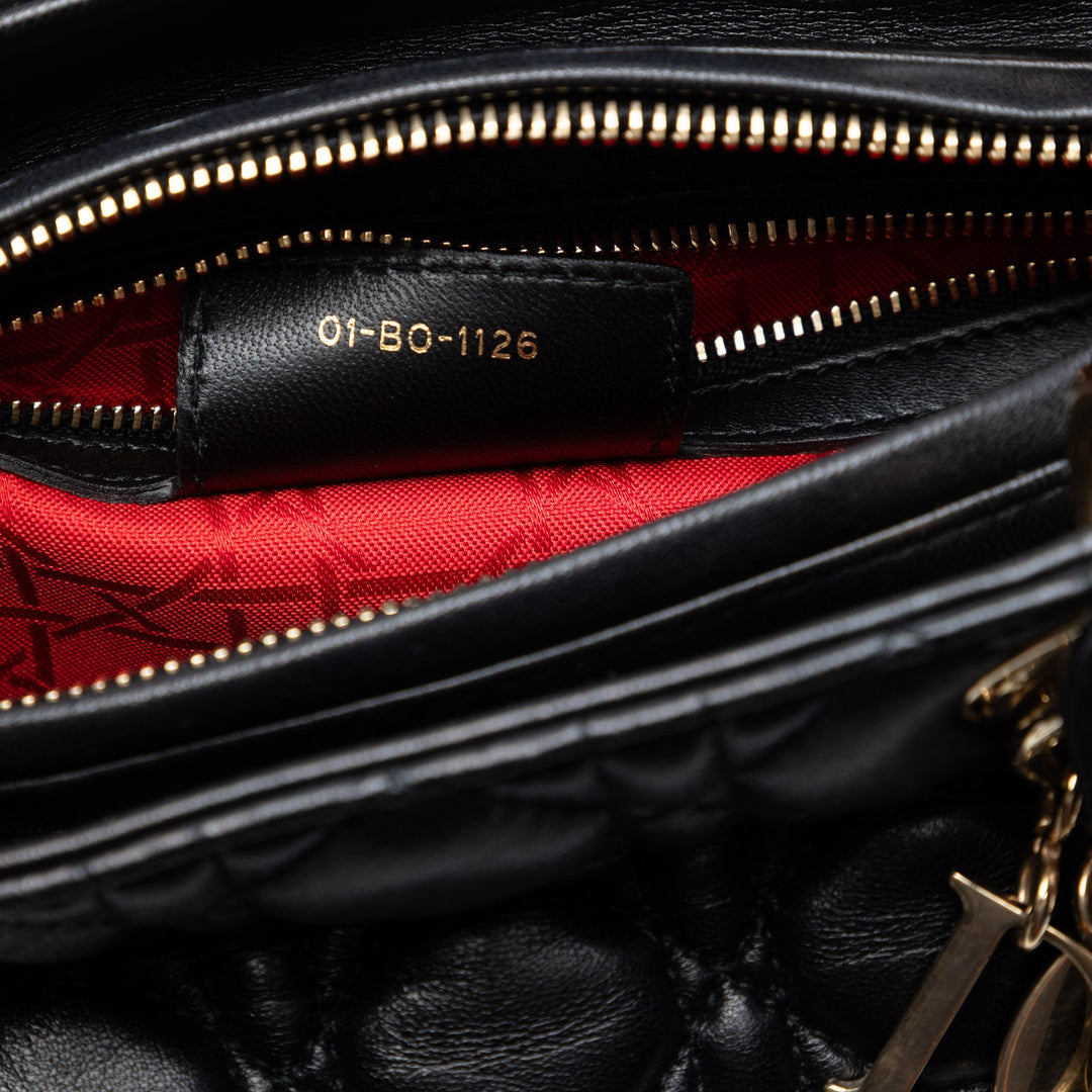 Dior Medium Cuir d’agneau Cannage Lady Dior